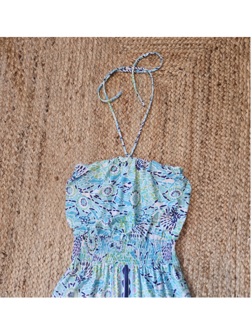 Lilly Pulitzer Marnie Blue Ibiza Halter Strapless Maxi Dress XS - Picture 4 of 7